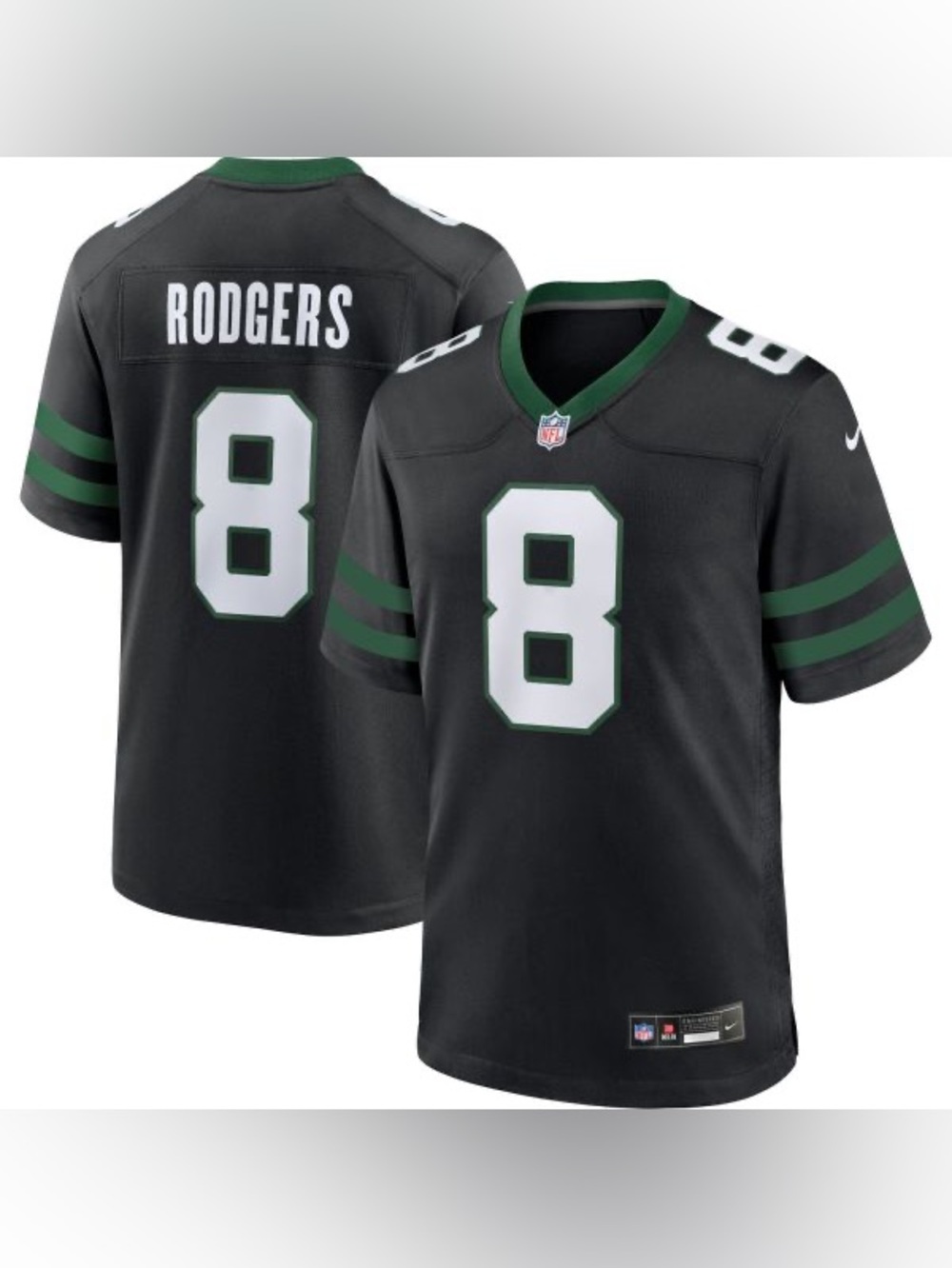 Nike GAME Jersey New York Jets #8 Aaron Rodgers Youth Size XL 18/20 NFL Football